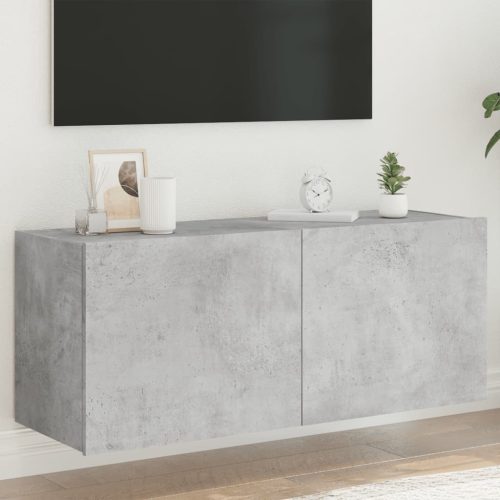 vidaXL betonszürke fal TV-szekrény LED-világítással 100 x 35 x 41 cm