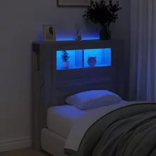   vidaXL szürke sonoma szerelt fa LED-es fejtámla 100x18,5x103,5 cm