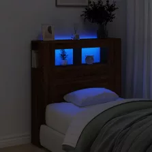  vidaXL barna tölgyszínű szerelt fa LED-es fejtámla 100x18,5x103,5 cm