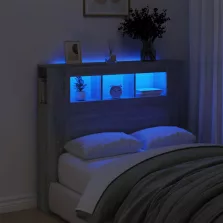   vidaXL szürke sonoma szerelt fa LED-es fejtámla 120 x 18,5 x 103,5 cm
