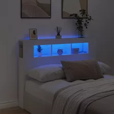 vidaXL fehér szerelt fa LED-es fejtámla 140x18,5x103,5 cm