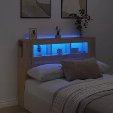   vidaXL sonoma tölgy színű szerelt fa LED-es fejtámla 140x18,5x103,5 cm