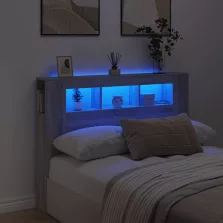   vidaXL szürke sonoma szerelt fa LED-es fejtámla 140x18,5x103,5 cm