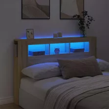   vidaXL sonoma tölgy színű szerelt fa LED-es fejtámla 160x18,5x103,5 cm