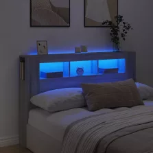   vidaXL szürke sonoma szerelt fa LED-es fejtámla 160x18,5x103,5 cm