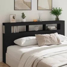   vidaXL fekete szerelt fa LED-es fejtámla 200 x 18,5 x 103,5 cm