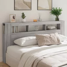   vidaXL szürke sonoma szerelt fa LED-es fejtámla 200 x 18,5 x 103,5 cm