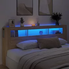   vidaXL sonoma tölgy színű szerelt fa LED-es fejtámla 220x18,5x103,5 cm