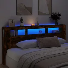   vidaXL sonoma tölgy színű szerelt fa LED-es fejtámla 220x18,5x103,5 cm