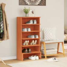   vidaXL viaszbarna tömör fenyőfa cipőszekrény 52 x 30 x 104 cm