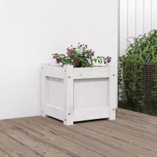   vidaXL fehér tömör fenyőfa kerti virágtartó 31 x 31 x 31 cm