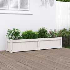   vidaXL fehér tömör fenyő kerti virágláda 150 x 31 x 31 cm
