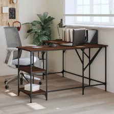   vidaXL barna tölgyszínű szerelt fa íróasztal 139x139x75 cm