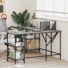   vidaXL szürke sonoma színű szerelt fa íróasztal 139 x 139 x 75 cm