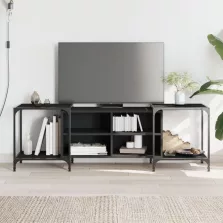 vidaXL fekete szerelt fa TV-szekrény 153 x 37 x 50 cm
