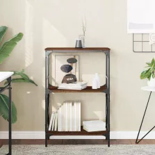   vidaXL 3 szintes barna tölgy szerelt fa könyvespolc 56 x 35 x 90,5 cm