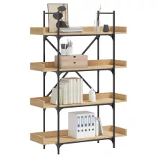   vidaXL 4-szintes sonoma tölgy szerelt fa könyvespolc 100x33x145,5 cm