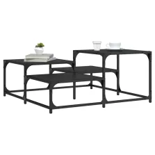  vidaXL fekete szerelt fa dohányzóasztal 87,5 x 87,5 x 40 cm