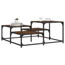   vidaXL barna tölgy színű szerelt fa dohányzóasztal 87,5 x 87,5 x 40 cm