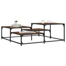   vidaXL barna tölgy színű szerelt fa dohányzóasztal 107 x 107 x 40 cm
