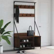   vidaXL barna tölgyszínű ruhafogas cipőpolccal 100x41x184 cm