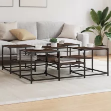   vidaXL barna tölgyszínű szerelt fa dohányzóasztal 121x121x40 cm