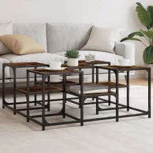   vidaXL füstös tölgy színű szerelt fa dohányzóasztal 91 x 91 x 40 cm