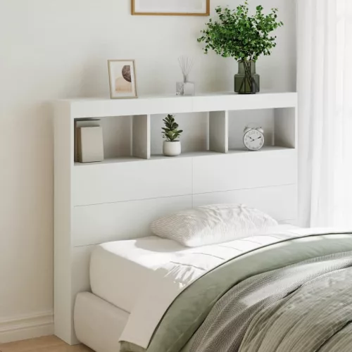 vidaXL fehér áthidalószekrény LED-világítással 120 x 17 x 102 cm