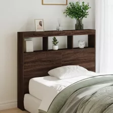   vidaXL barna tölgy színű áthidalószekrény LED-ekkel 120 x 17 x 102 cm