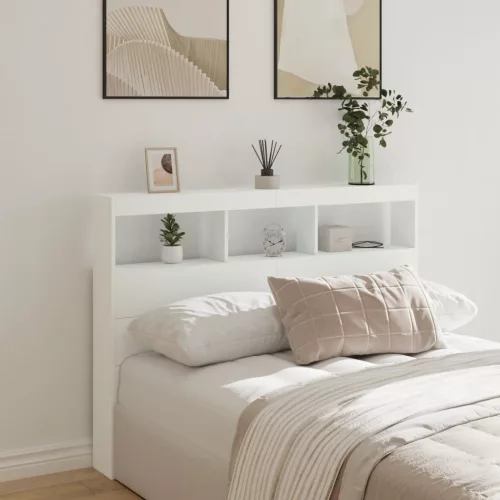 vidaXL fehér áthidalószekrény LED-világítással 140 x 17 x 102 cm