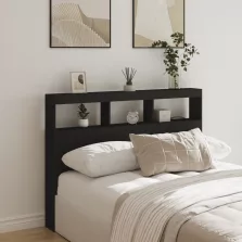   vidaXL fekete áthidalószekrény LED-világítással 140 x 17 x 102 cm