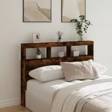   vidaXL füstös tölgy színű áthidalószekrény LED-ekkel 140x17x102 cm