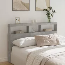   vidaXL betonszürke áthidalószekrény LED-világítással 160 x 17 x 102 cm