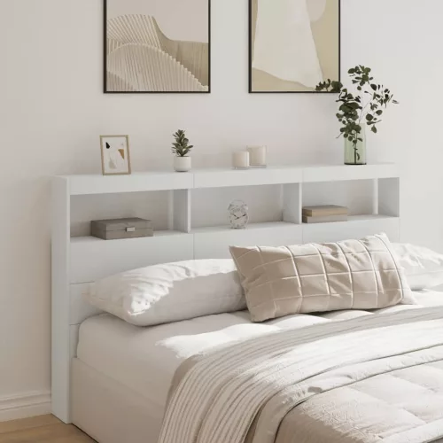 vidaXL fehér áthidalószekrény LED-világítással 180 x 17 x 102 cm