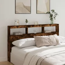   vidaXL füstös tölgy színű áthidalószekrény LED-ekkel 180x17x102 cm