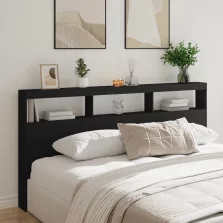   vidaXL fekete áthidalószekrény LED-világítással 200 x 17 x 102 cm