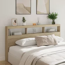   vidaXL sonoma tölgy színű áthidalószekrény LED-ekkel 200 x 17 x 102 cm