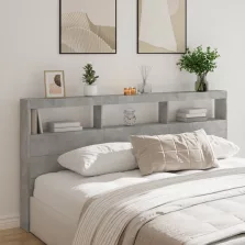   vidaXL betonszürke áthidalószekrény LED-világítással 200 x 17 x 102 cm