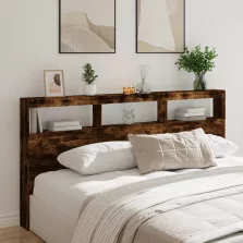   vidaXL füstös tölgy színű áthidalószekrény LED-ekkel 200 x 17 x 102 cm