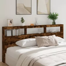   vidaXL füstös tölgy színű áthidalószekrény LED-ekkel 220x17x102 cm