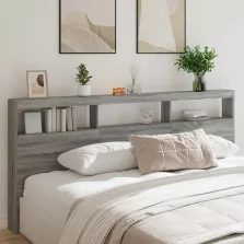   vidaXL szürke sonoma színű áthidalószekrény LED-ekkel 220 x 17 x 102cm