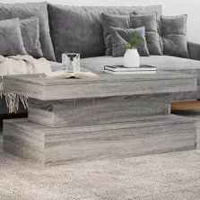   vidaXL szürke sonoma színű dohányzóasztal LED-lámpákkal 90x50x40 cm