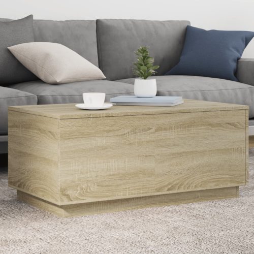 vidaXL sonoma tölgy színű dohányzóasztal LED-lámpákkal 90x50x40 cm