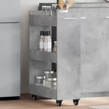   vidaXL betonszürke szerelt fa szekrény kerekekkel 60 x 22 x 79 cm