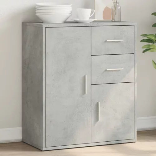 vidaXL betonszürke szerelt fa tálalószekrény 60 x 31 x 70 cm