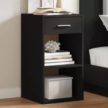   vidaXL 2 db fekete szerelt fa éjjeliszekrény 35 x 34 x 65 cm