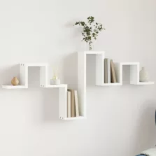 vidaXL fehér szerelt fa fali polc 104,5 x 10 x 43 cm
