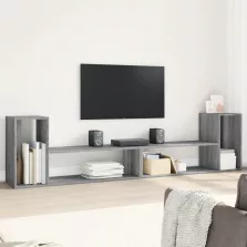   vidaXL 2 db szürke sonoma szerelt fa fali TV-szekrény 100 x 30 x 50 cm