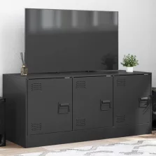 vidaXL fekete acél TV-szekrény 99 x 39 x 44 cm
