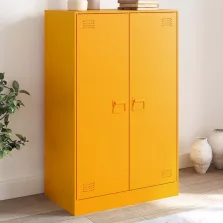   vidaXL mustársárga acél tálalószekrény 67 x 39 x 107 cm